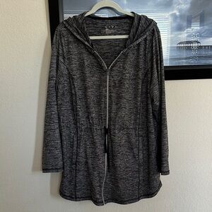 Lane Bryant Livi Active Black &  Gray Marled Zip-Up Hooded Jacket 18/20
